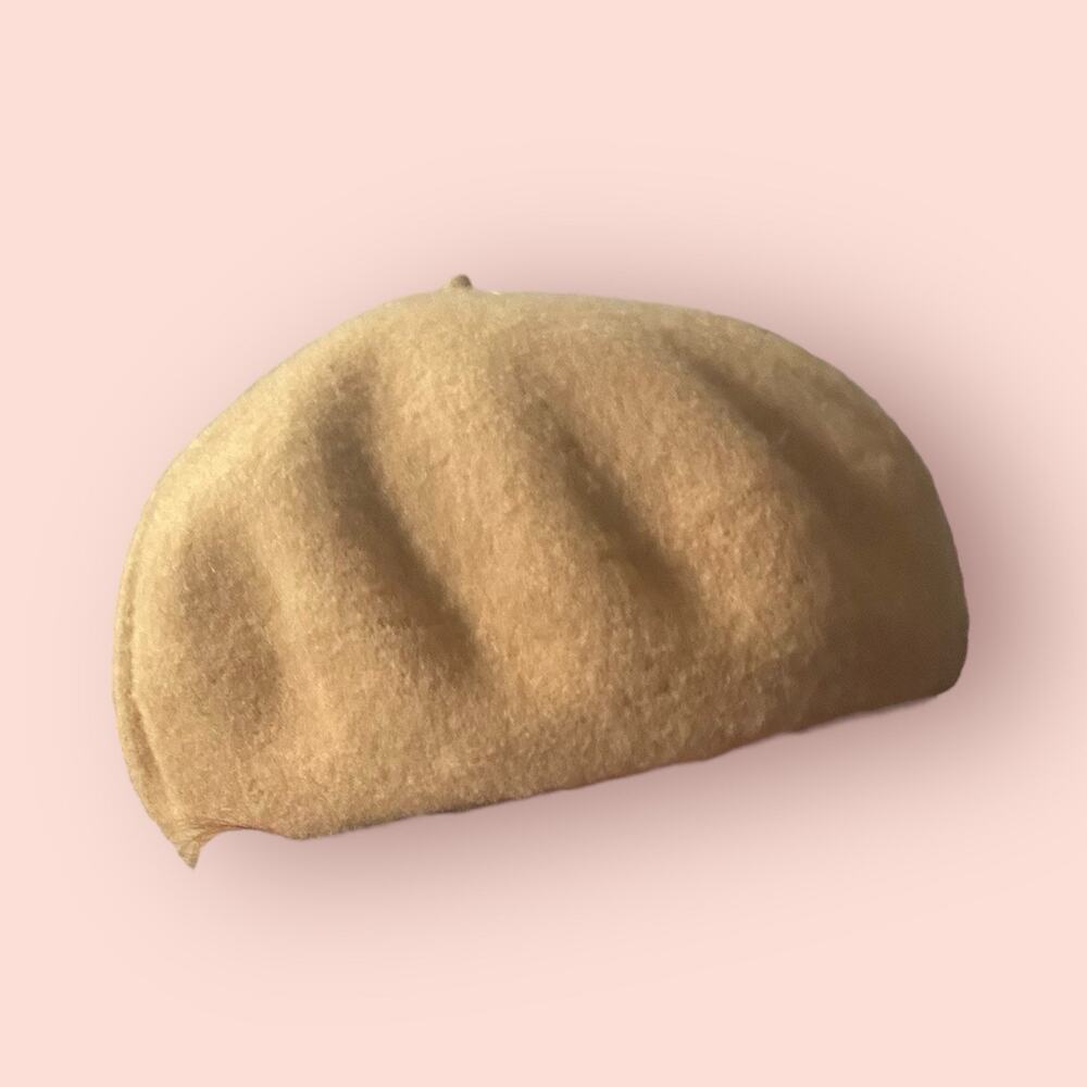 Vintage BASQUE French BERET 100% Wool MADE in FRANCE BROWN Tan Small Medium